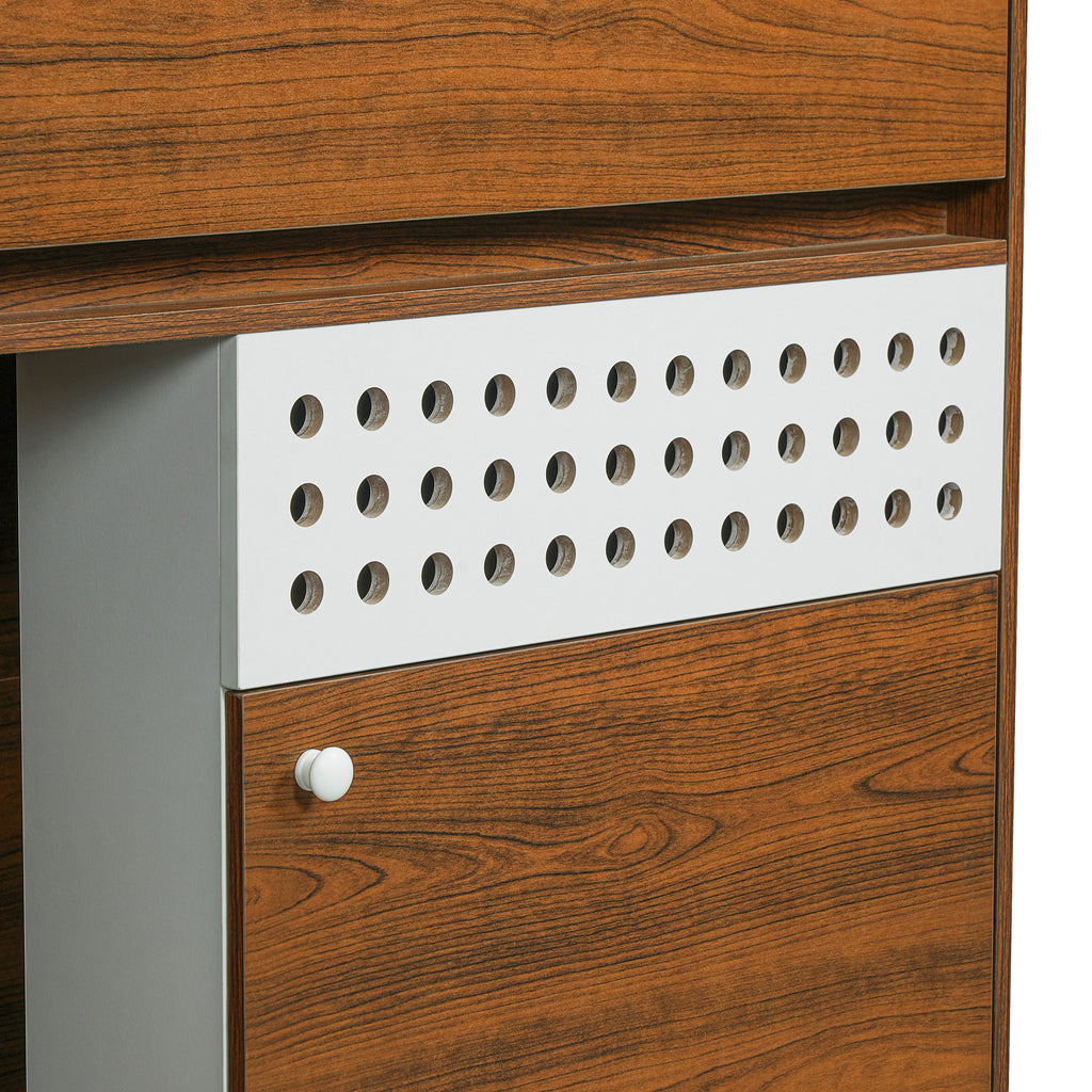 2-Piece Modern Cat Litter Box Enclosure Set – Hidden Cat House Side