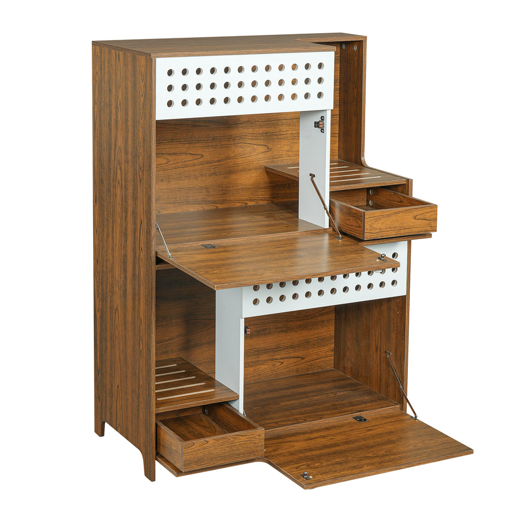 2-Piece Modern Cat Litter Box Enclosure Set – Hidden Cat House Side