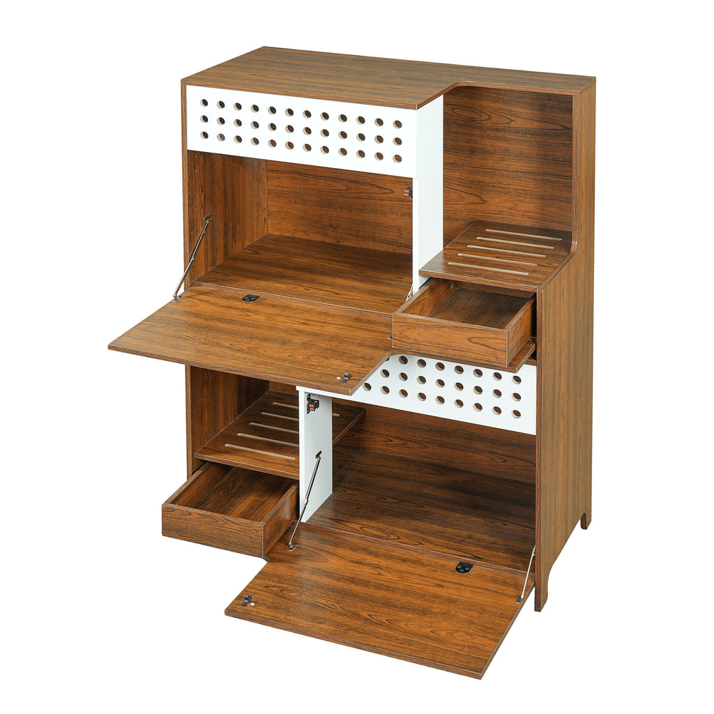 2-Piece Modern Cat Litter Box Enclosure Set – Hidden Cat House Side