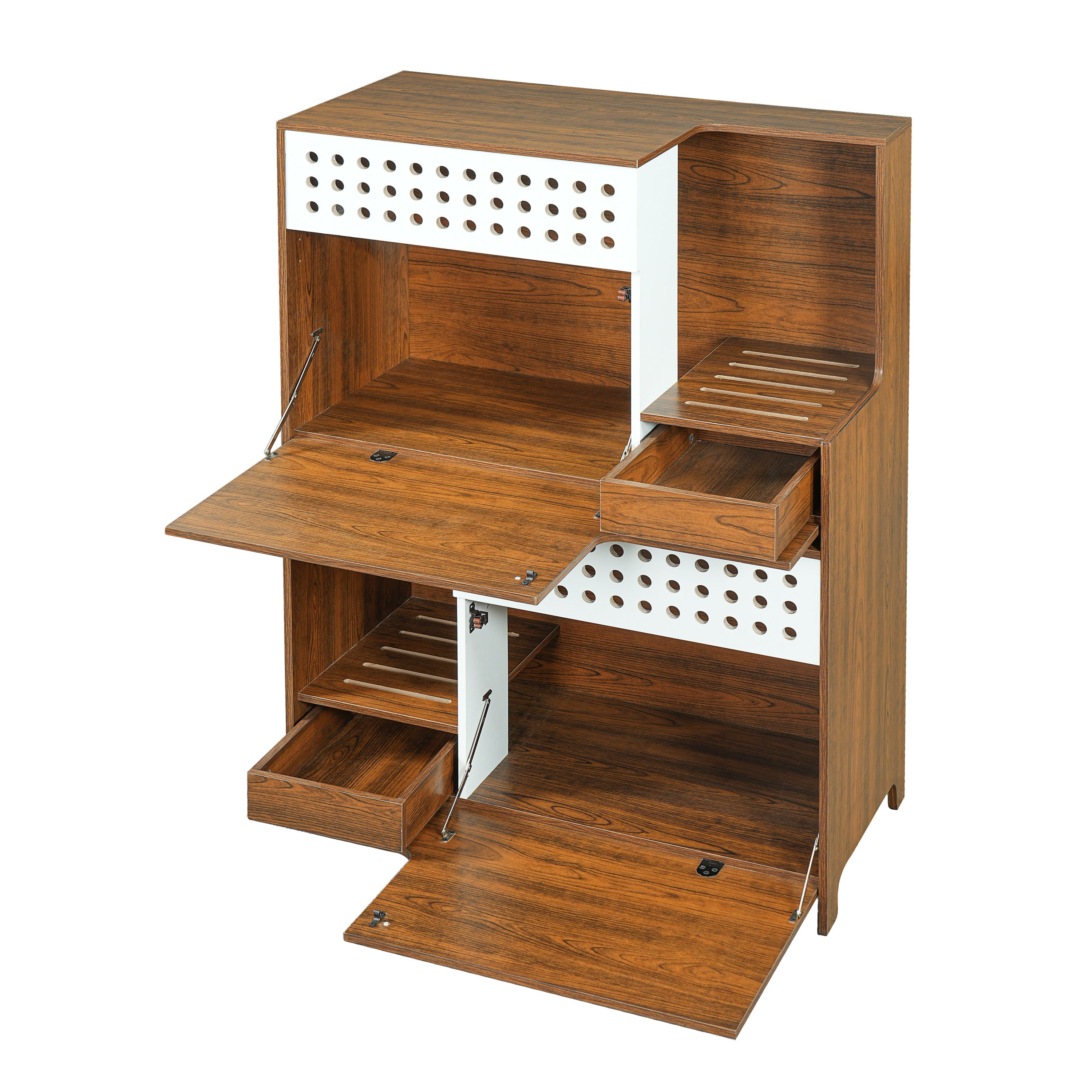 2-Piece Modern Cat Litter Box Enclosure Set – Hidden Cat House Side