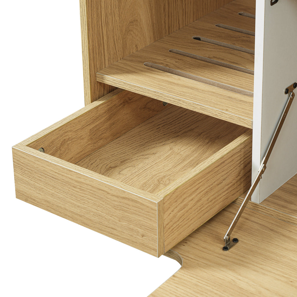 2-Piece Modern Cat Litter Box Enclosure Set – Hidden Cat House Side