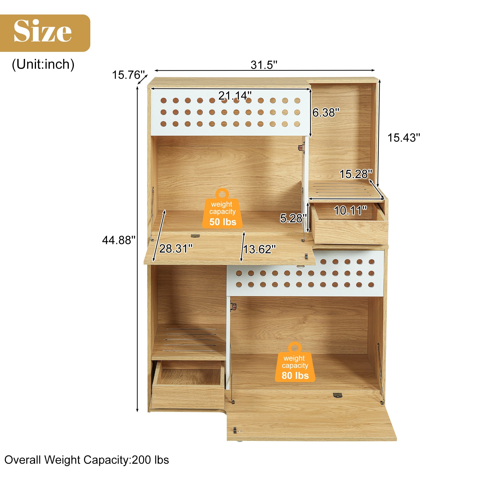 2-Piece Modern Cat Litter Box Enclosure Set – Hidden Cat House Side