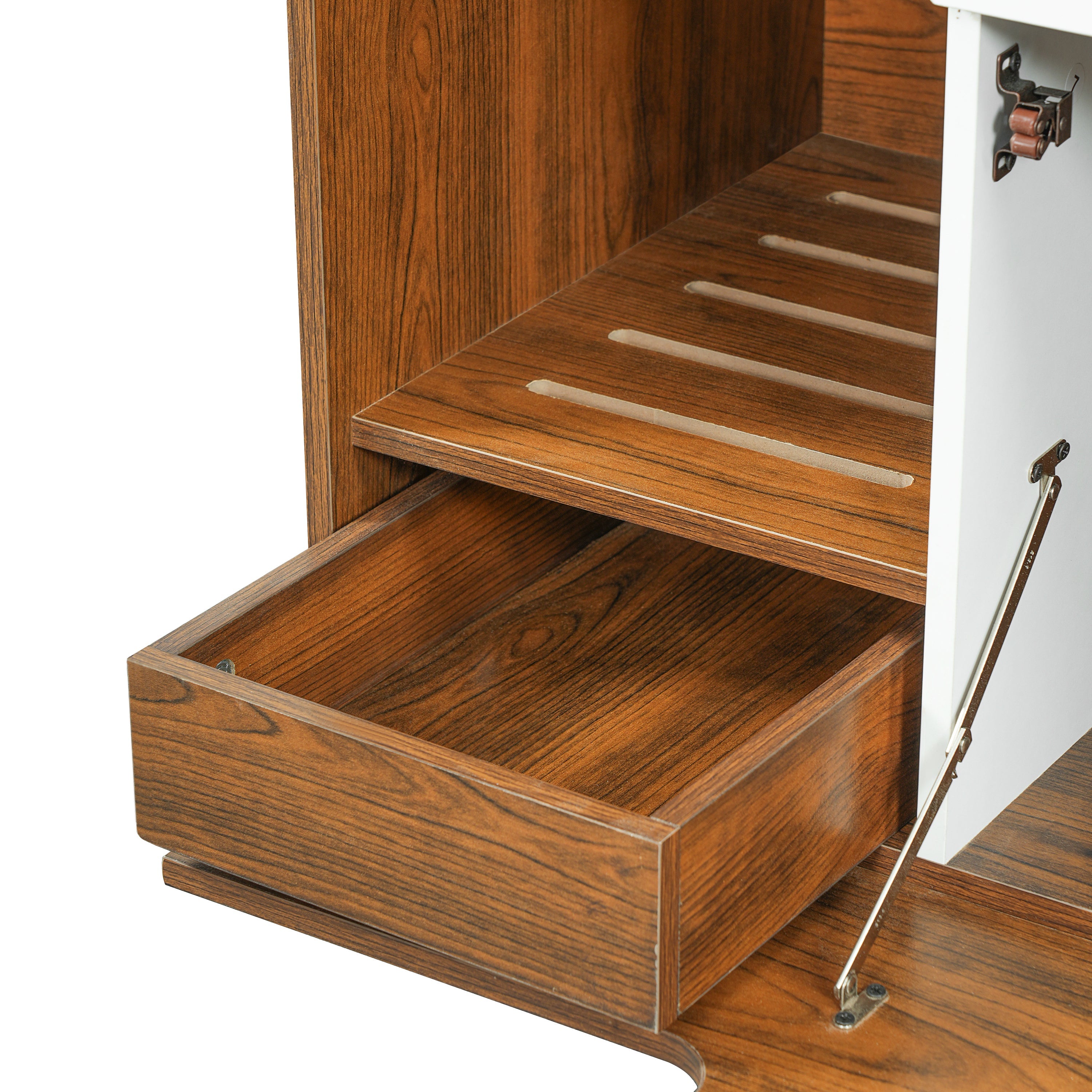 2-Piece Modern Cat Litter Box Enclosure Set – Hidden Cat House Side