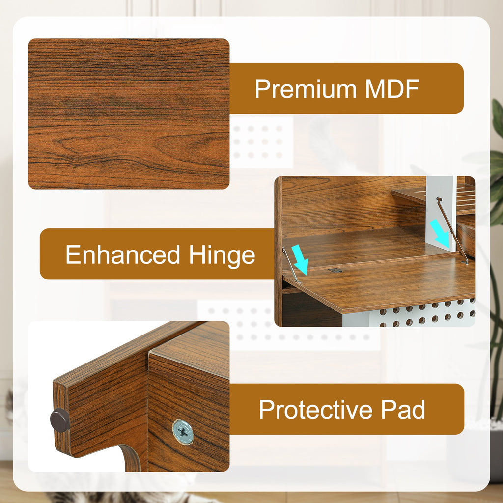 2-Piece Modern Cat Litter Box Enclosure Set – Hidden Cat House Side