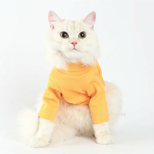 Yellow Turtleneck for Cats and Dogs 100% Cotton