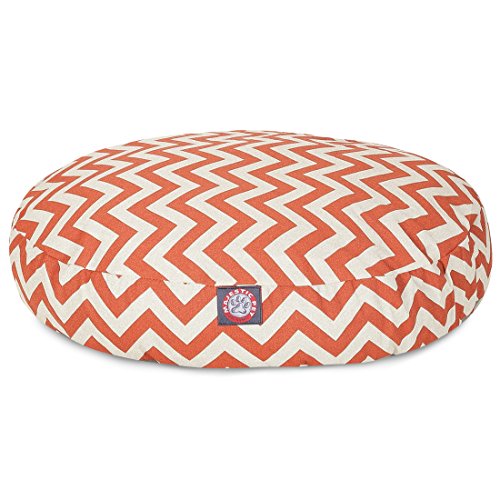 MajesticPet 30 in. Zig Zag Round Pet Bed, Burnt Orange