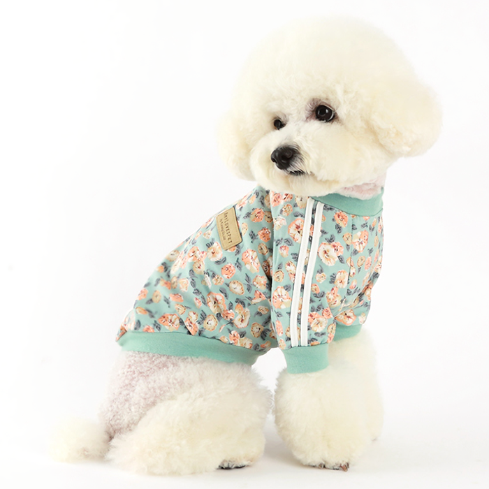 Floral Mint Track Top 100% Cotton
