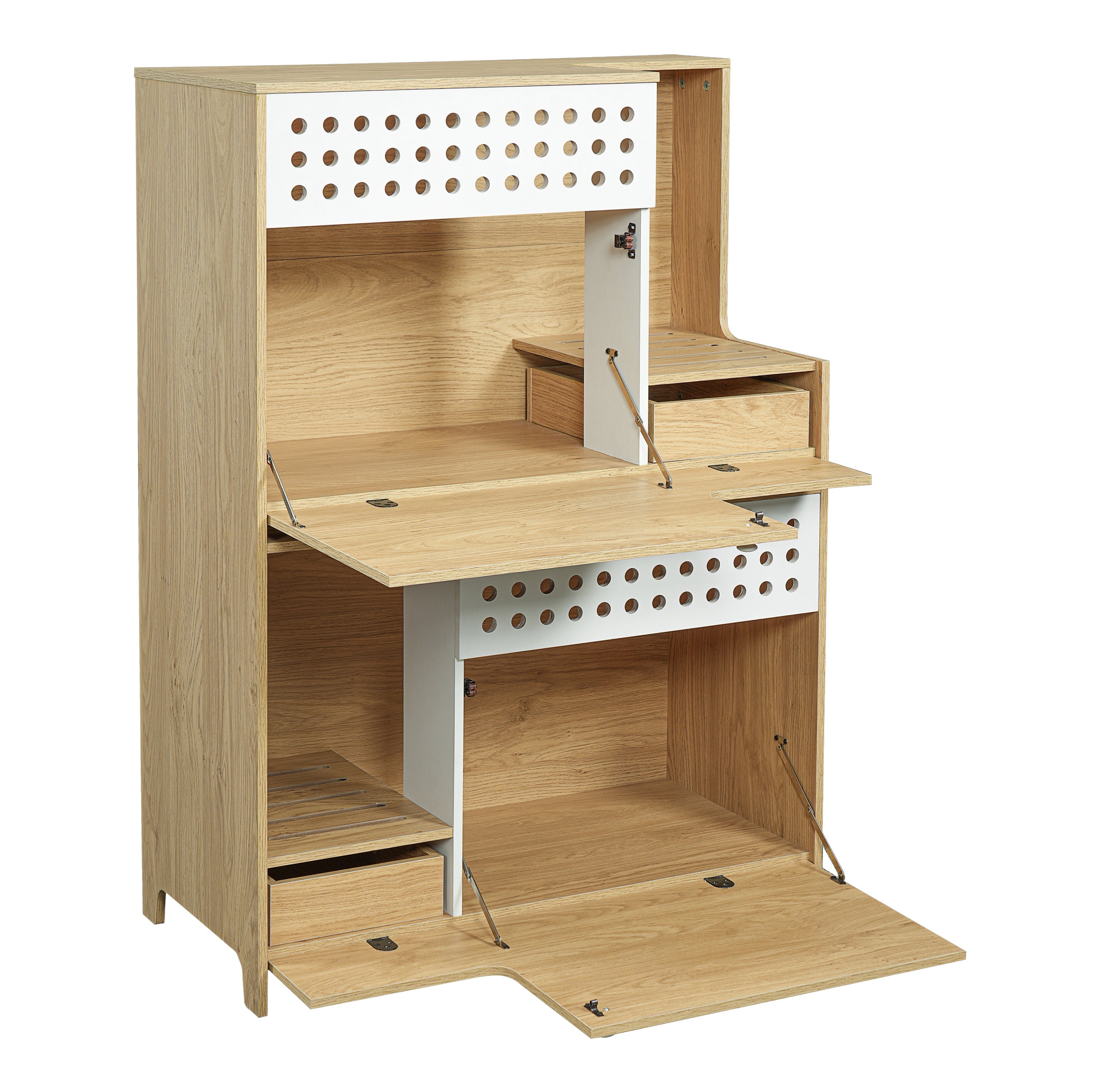 2-Piece Modern Cat Litter Box Enclosure Set – Hidden Cat House Side