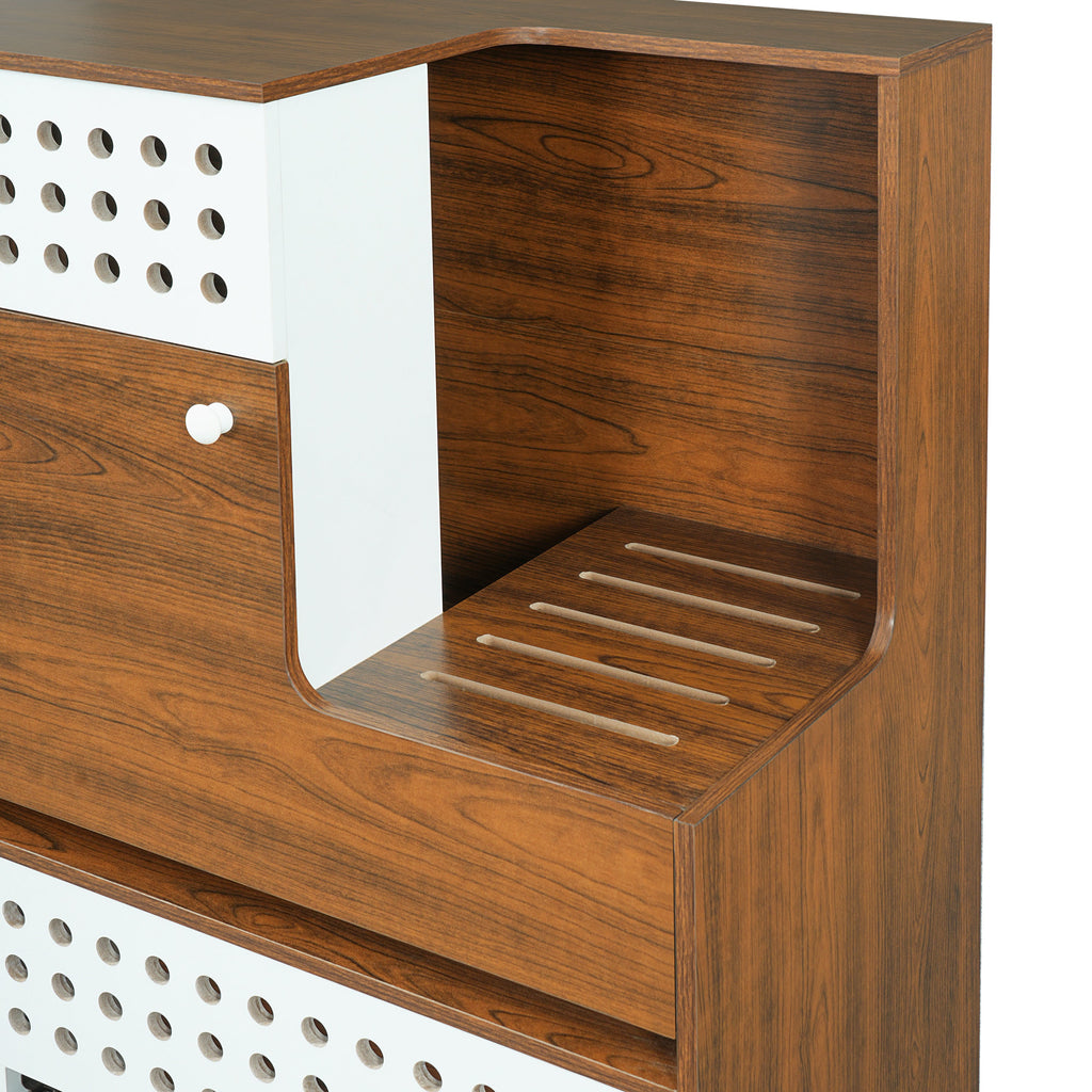 2-Piece Modern Cat Litter Box Enclosure Set – Hidden Cat House Side