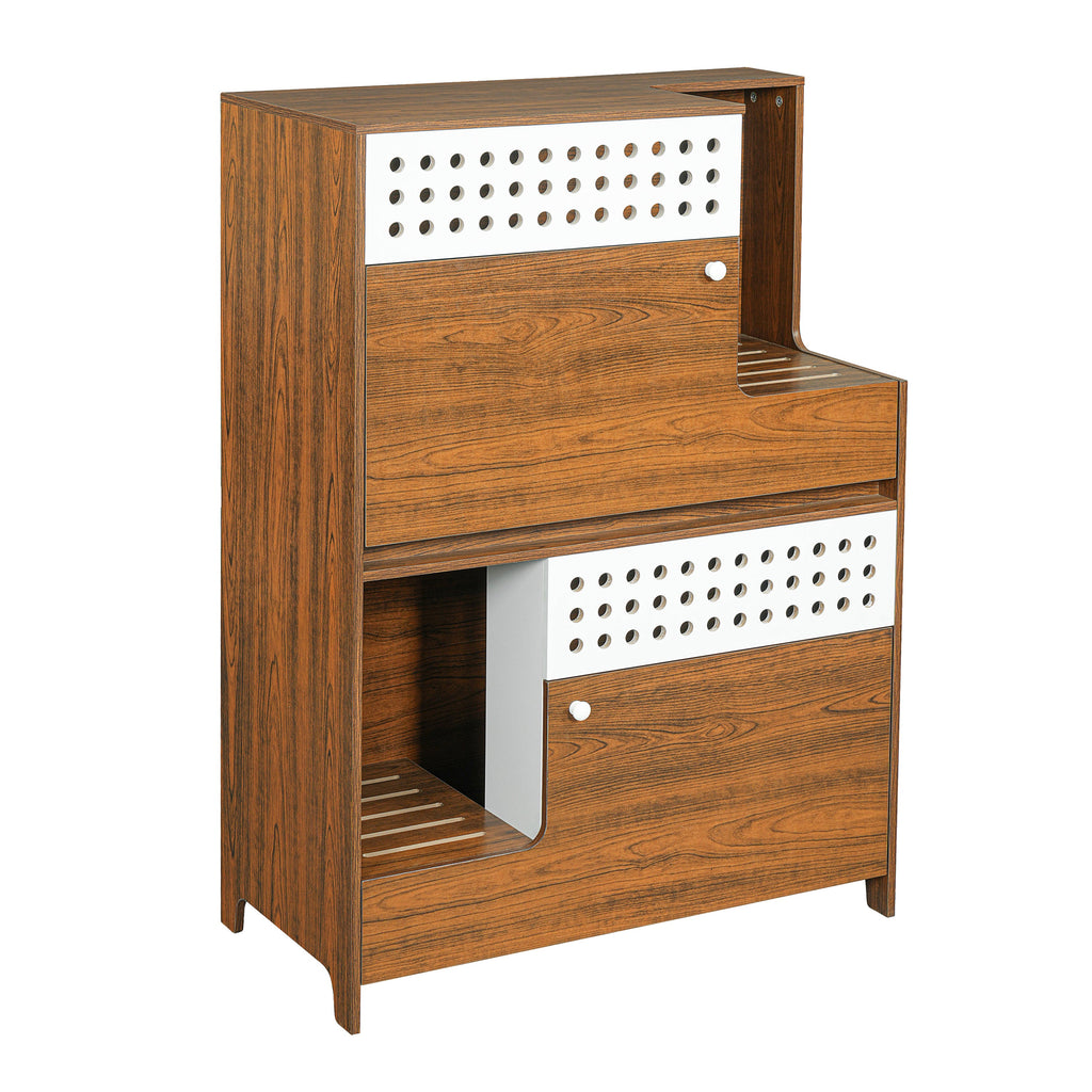 2-Piece Modern Cat Litter Box Enclosure Set – Hidden Cat House Side