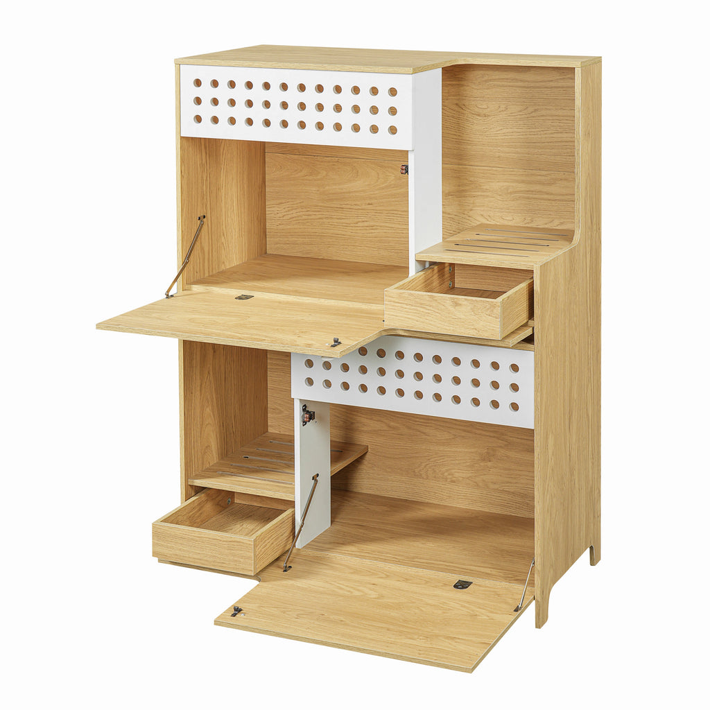 2-Piece Modern Cat Litter Box Enclosure Set – Hidden Cat House Side