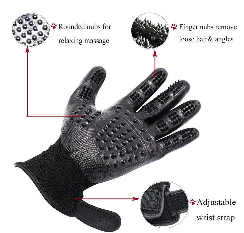 1 Pair Pet Grooming Gloves - Detangle and Deshedding