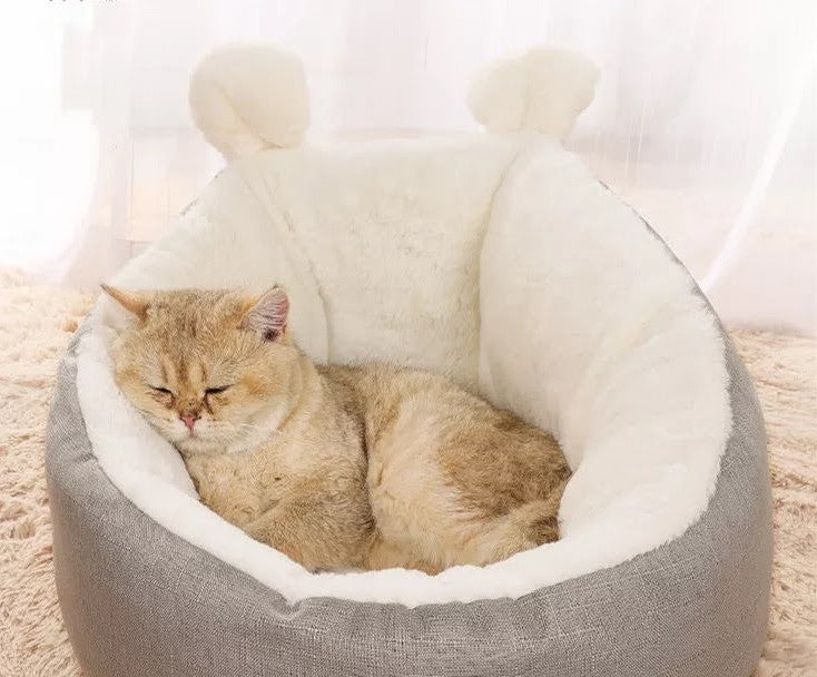 *** Cat Bed Sleeping Bag Bed (Grey-Medium)