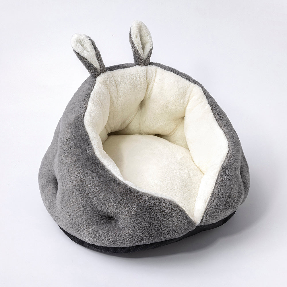 Pet Bed Round Plush Bunny Ear Design