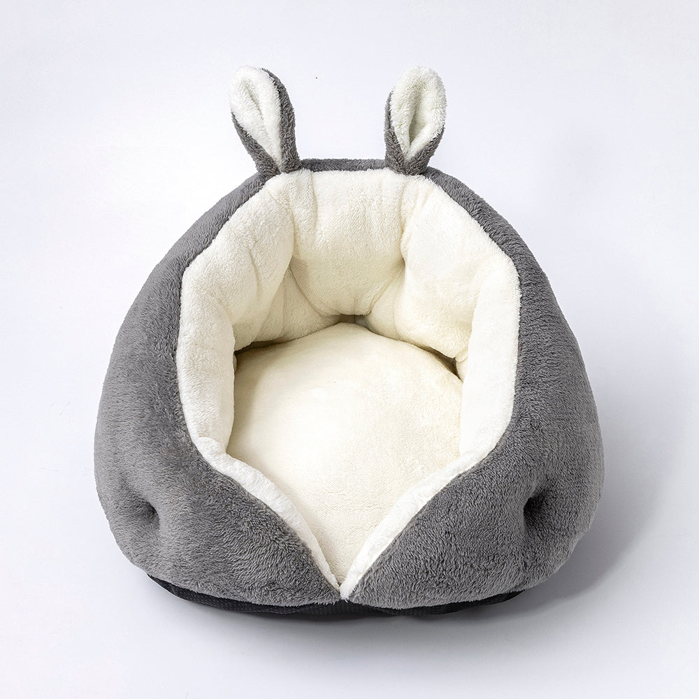 Pet Bed Round Plush Bunny Ear Design