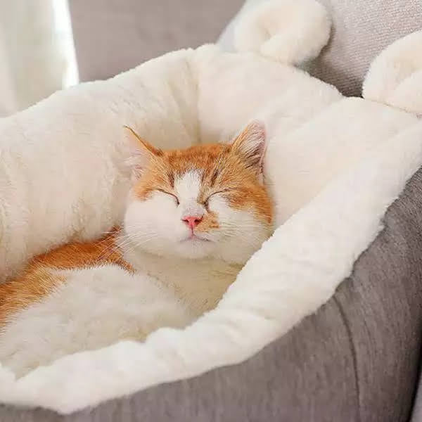 *** Cat Bed Sleeping Bag Bed (Grey-Medium)