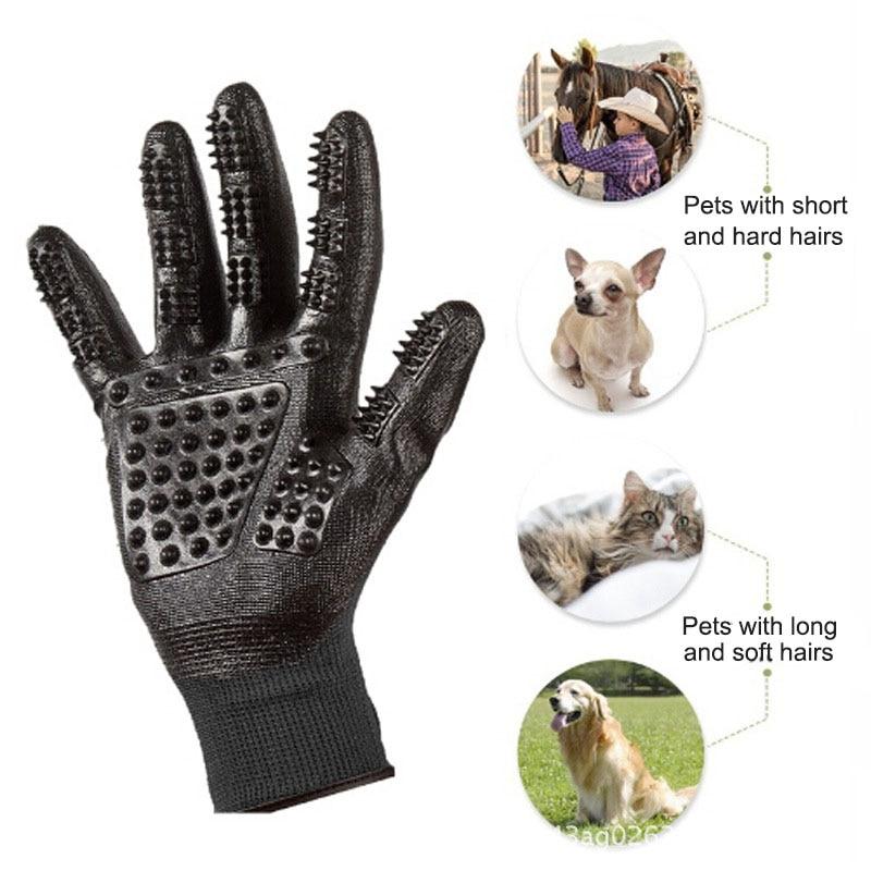 1 Pair Pet Grooming Gloves - Detangle and Deshedding