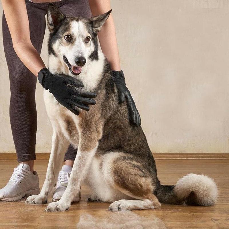 1 Pair Pet Grooming Gloves - Detangle and Deshedding