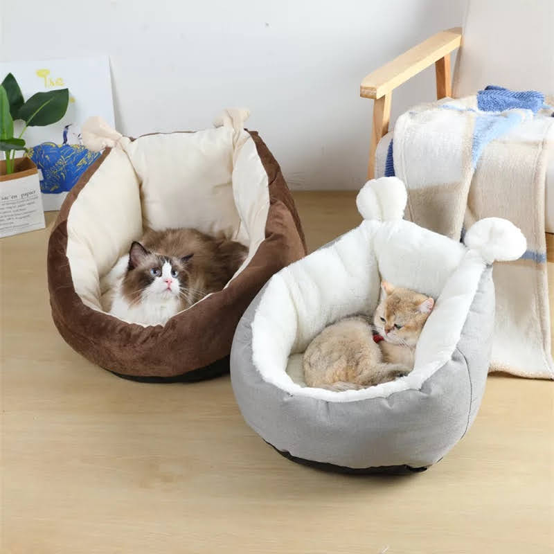 *** Cat Bed Sleeping Bag Bed (Grey-Medium)