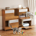 2-Piece Modern Cat Litter Box Enclosure Set – Hidden Cat House Side
