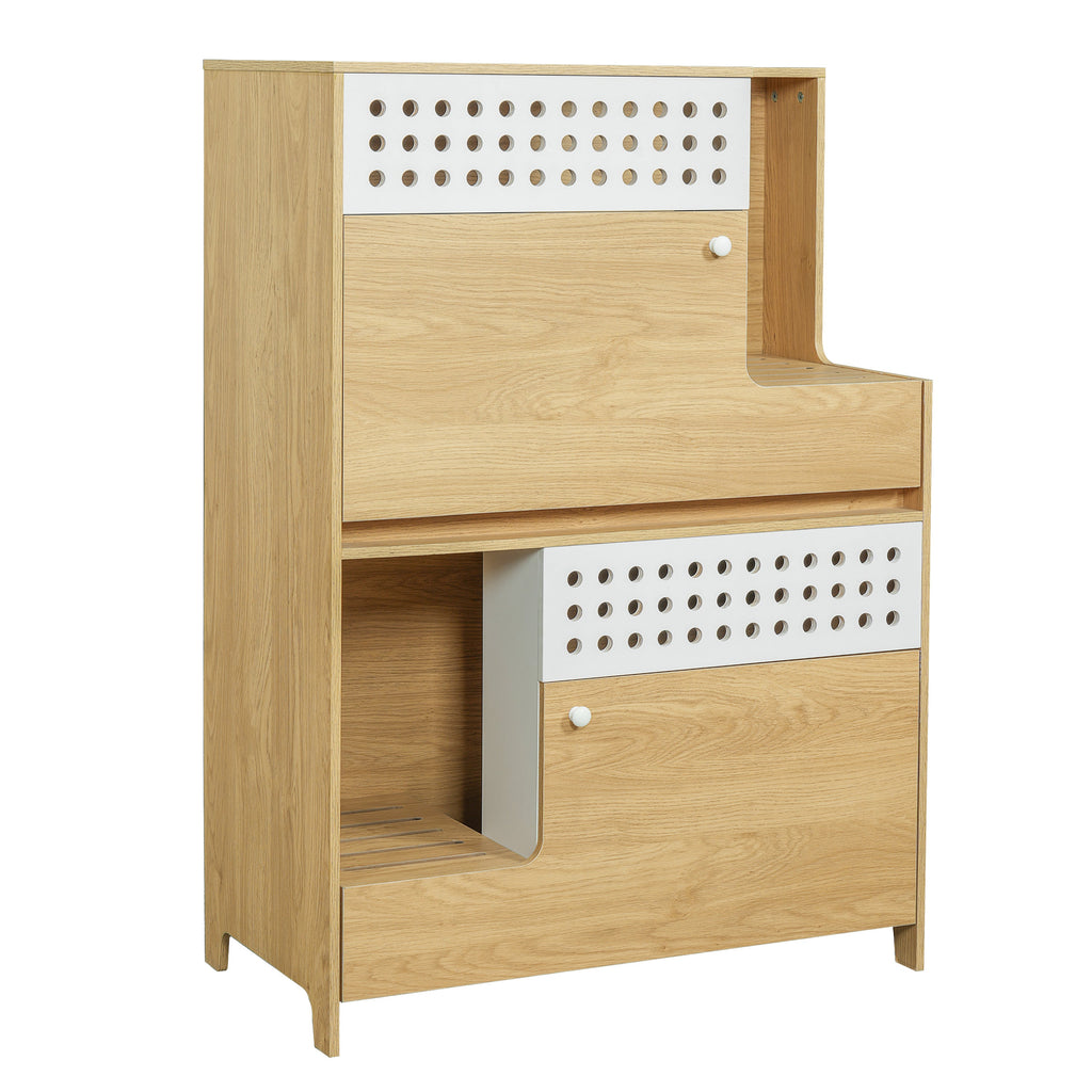 2-Piece Modern Cat Litter Box Enclosure Set – Hidden Cat House Side